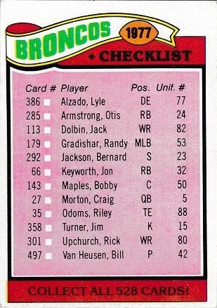 Broncos Checklist #208