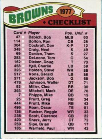 Browns Checklist #206
