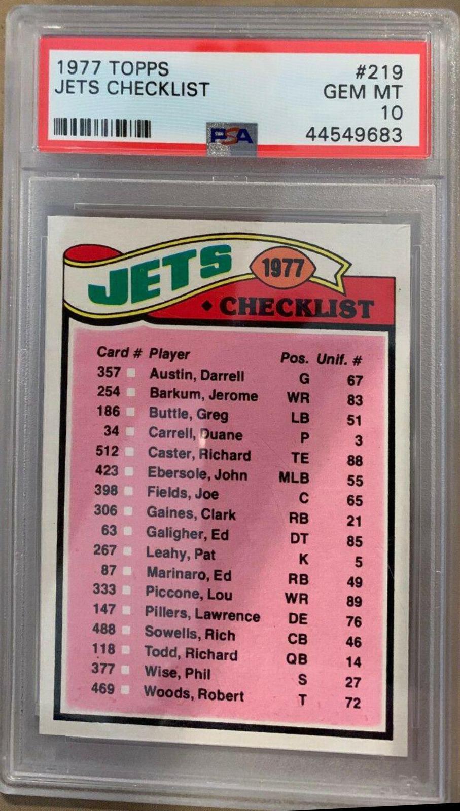 Jets Checklist #219