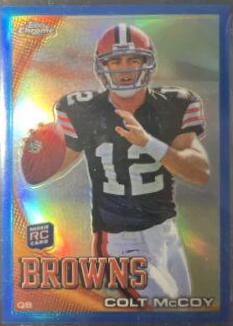 Colt McCoy [Wearing A Helmet Blue Refractor] #C70