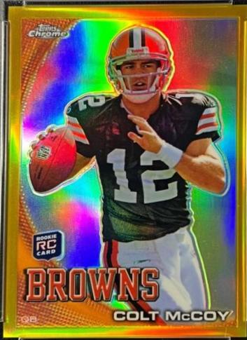 Colt McCoy [Wearing A Helmet Gold Refractor] #C70