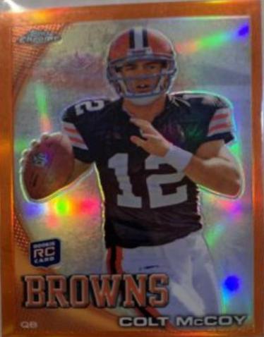 Colt McCoy [Wearing A Helmet Orange Refractor] #C70
