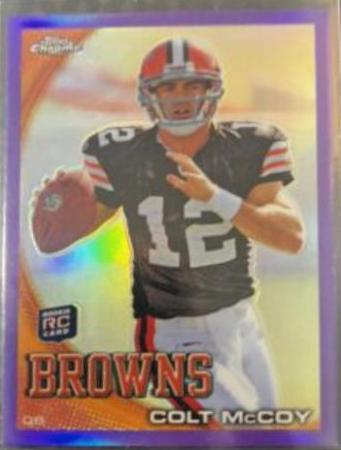 Colt McCoy [Wearing A Helmet Purple Refractor] #C70
