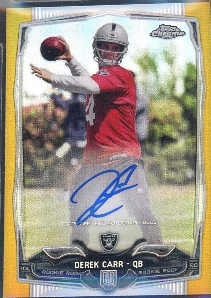 Derek Carr [With Ball Autograph Gold Refractor] #115