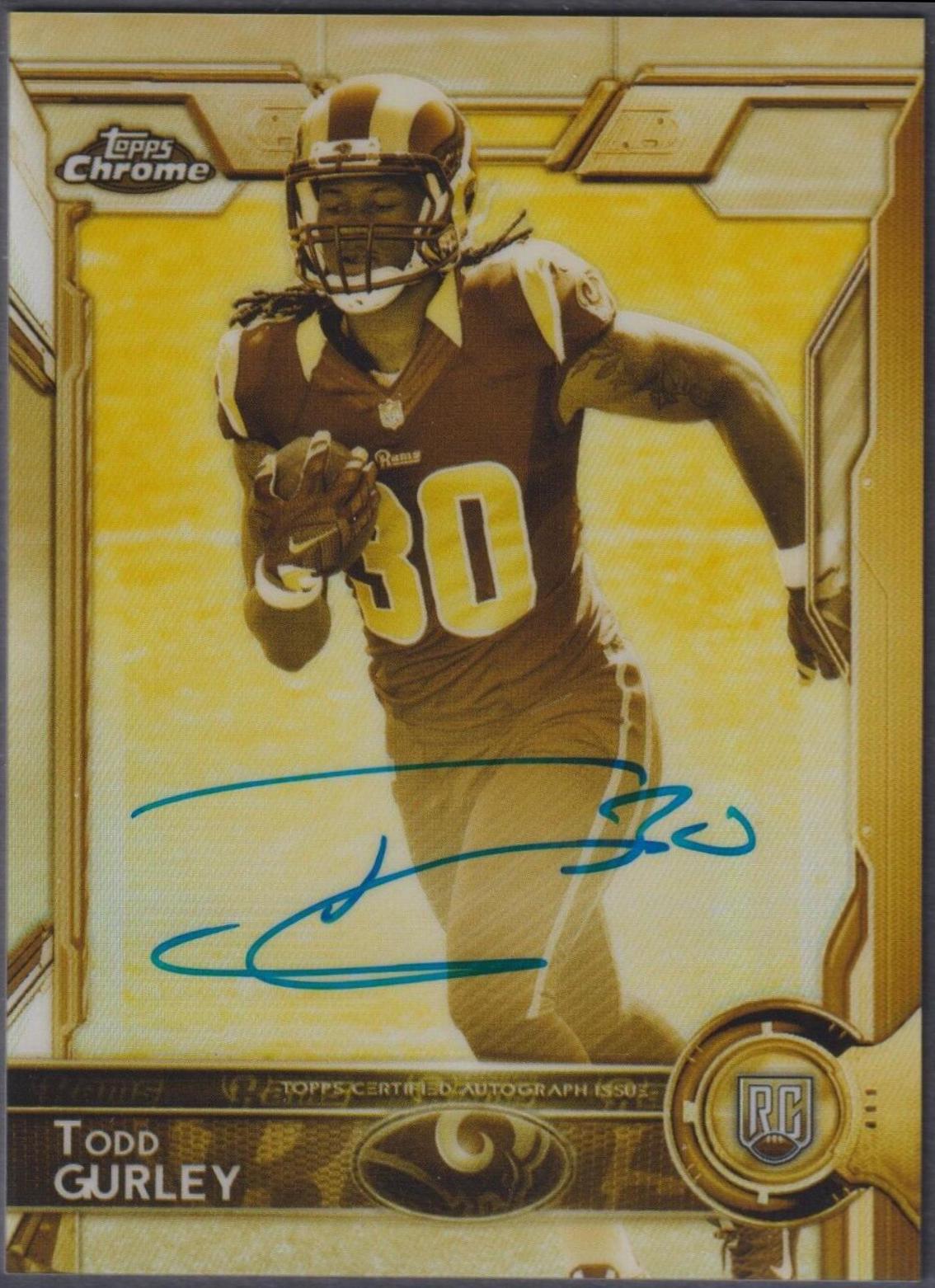 Todd Gurley [Running w/ Ball Autograph Gold Sepia Refractor] #110