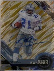 Deion Sanders [Autograph Gold Rainbow Diffractor] #11