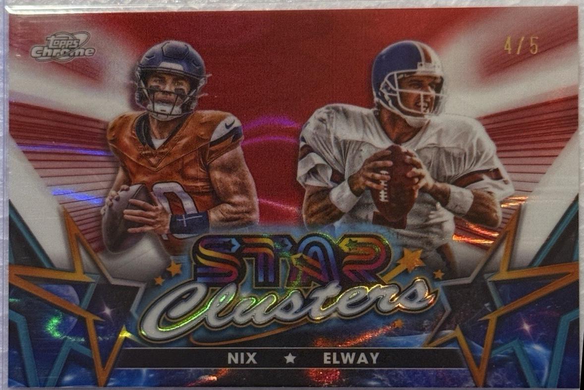 John Elway / Bo Nix [Red Flare Refractor] #SCL-13