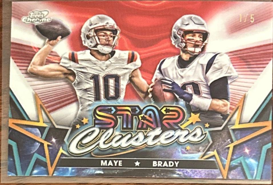 Tom Brady / Drake Maye [Red Flare Refractor] #SCL-14