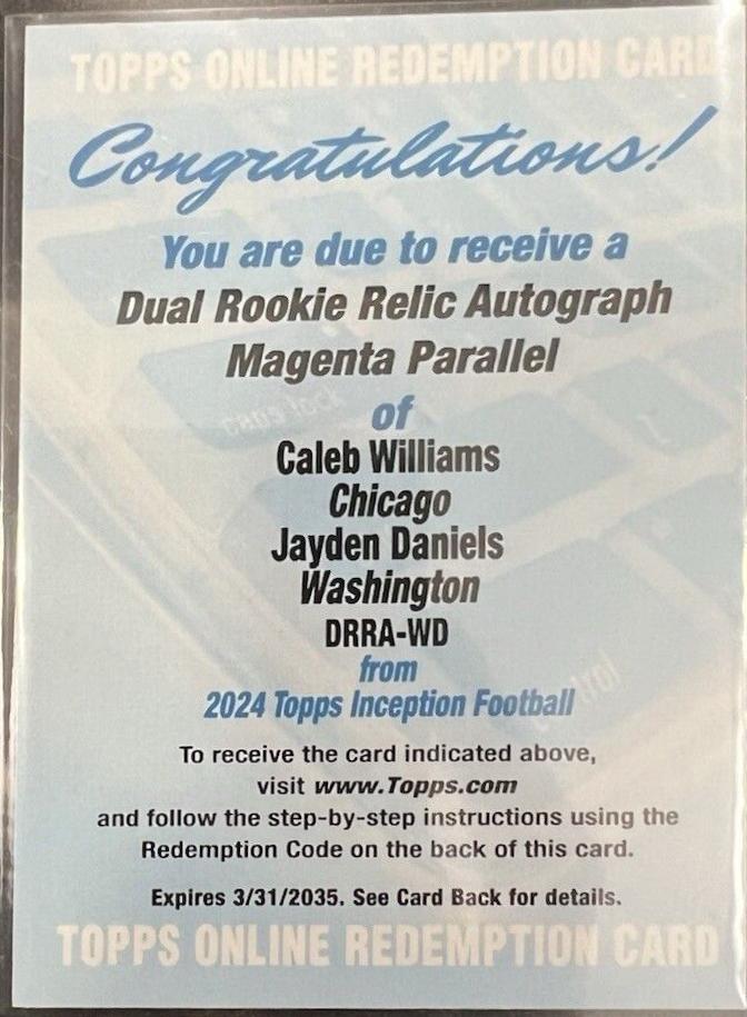 Caleb Williams / Jayden Daniels [Magenta] #DRRA-WD