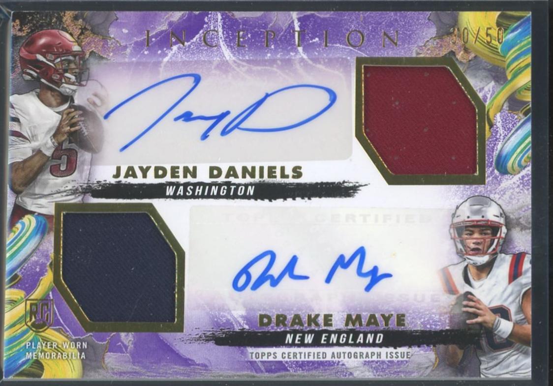 Drake Maye / Jayden Daniels [Purple] #DRRA-DM