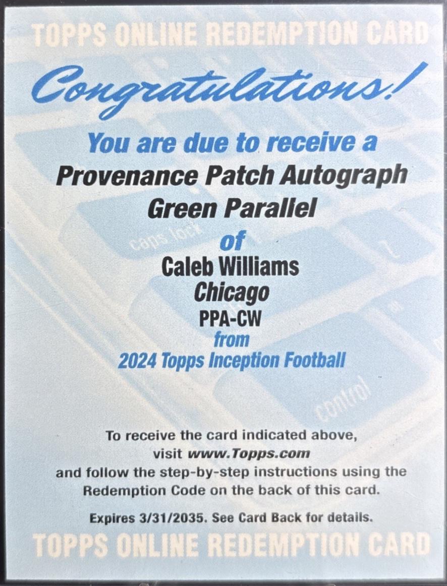 Caleb Williams [Green] #PPA-CW