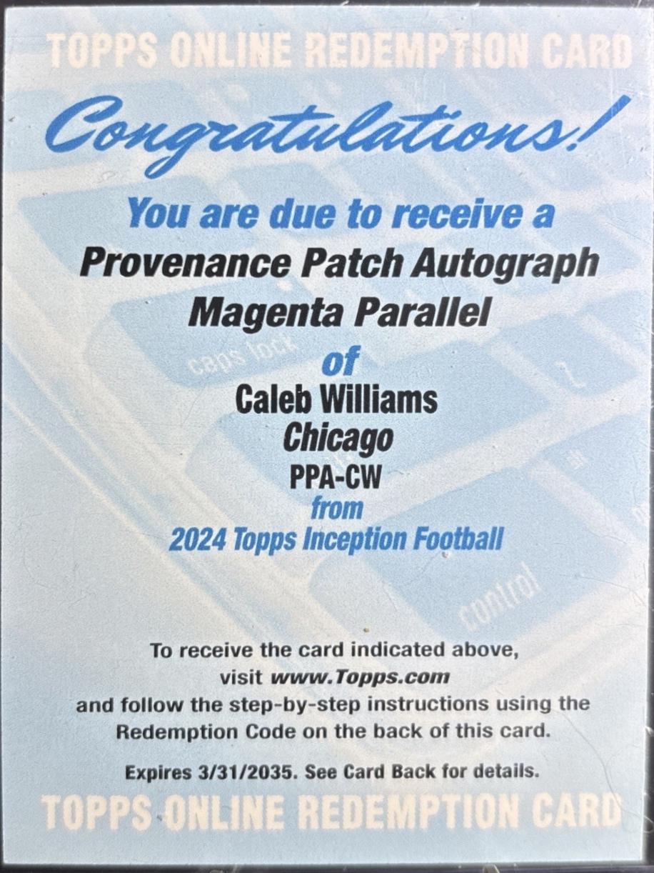 Caleb Williams [Magenta] #PPA-CW