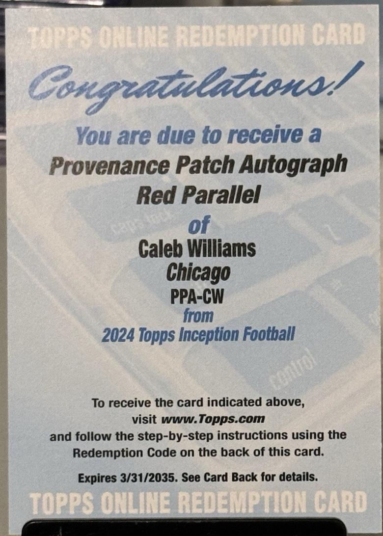Caleb Williams [Red] #PPA-CW