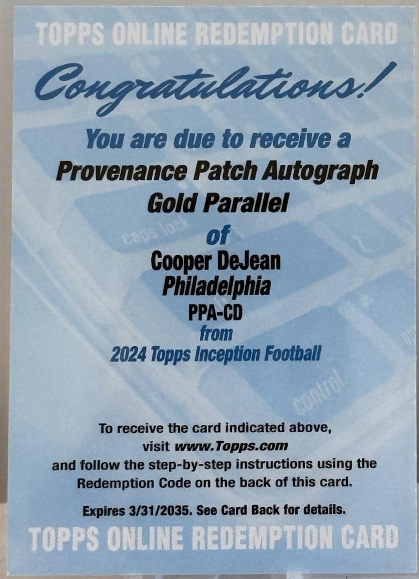 Cooper DeJean [Gold] #PPA-CD