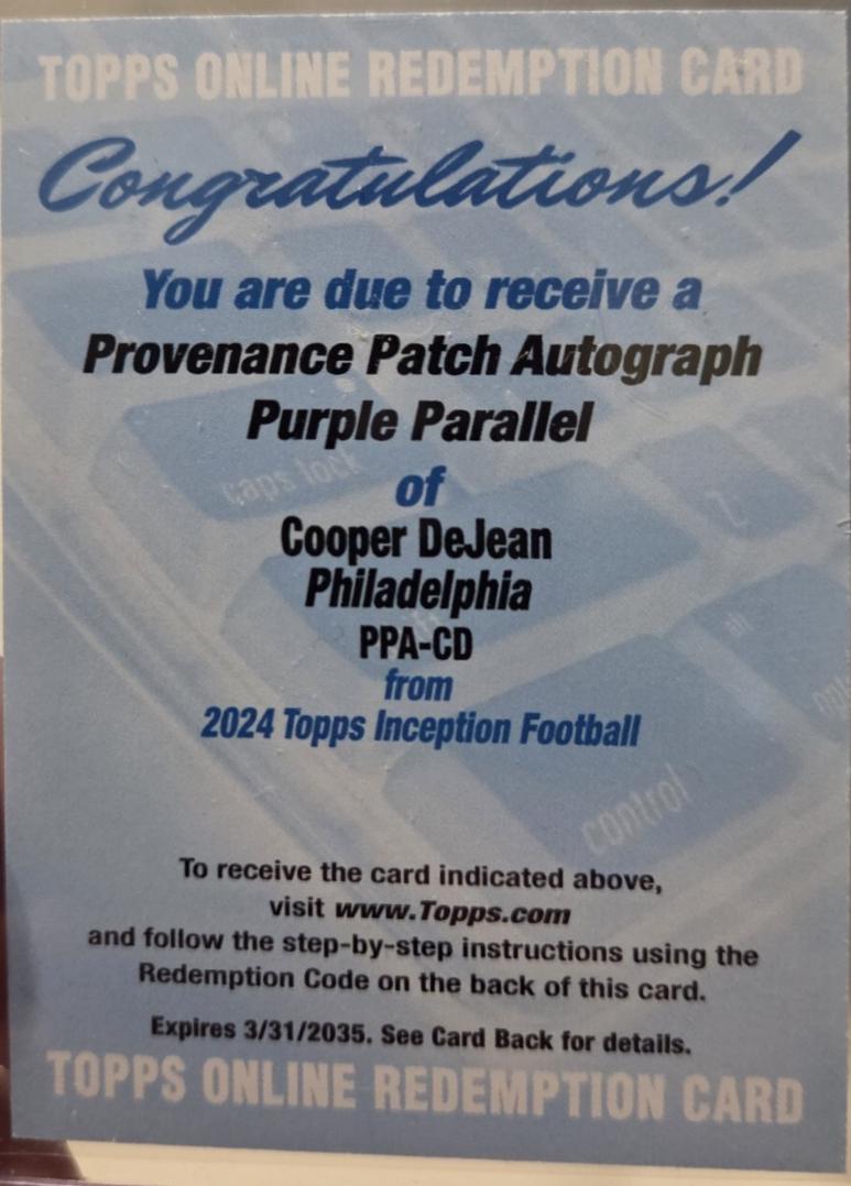 Cooper DeJean [Purple] #PPA-CD