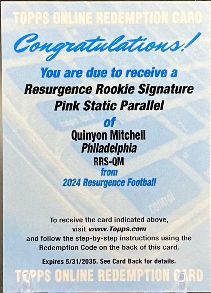 Quinyon Mitchell [Pink Power Surge] #RRS-QM