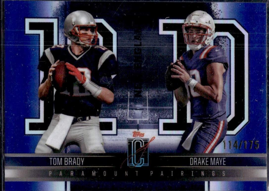Drake Maye / Tom Brady [Blue] #PP-7