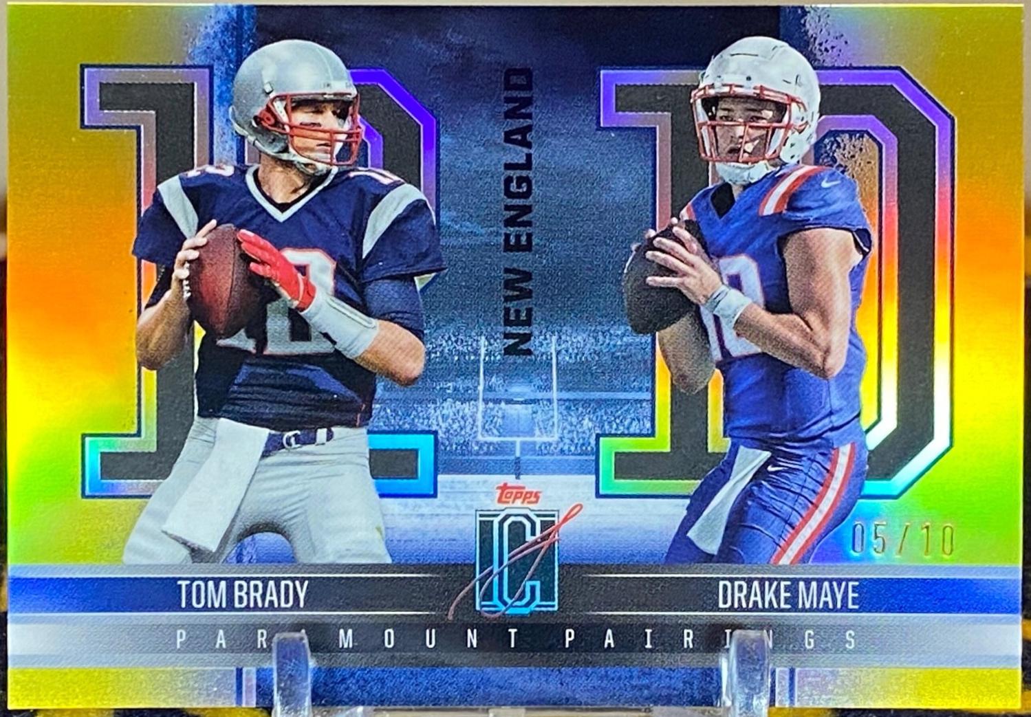 Drake Maye / Tom Brady [Gold] #PP-7