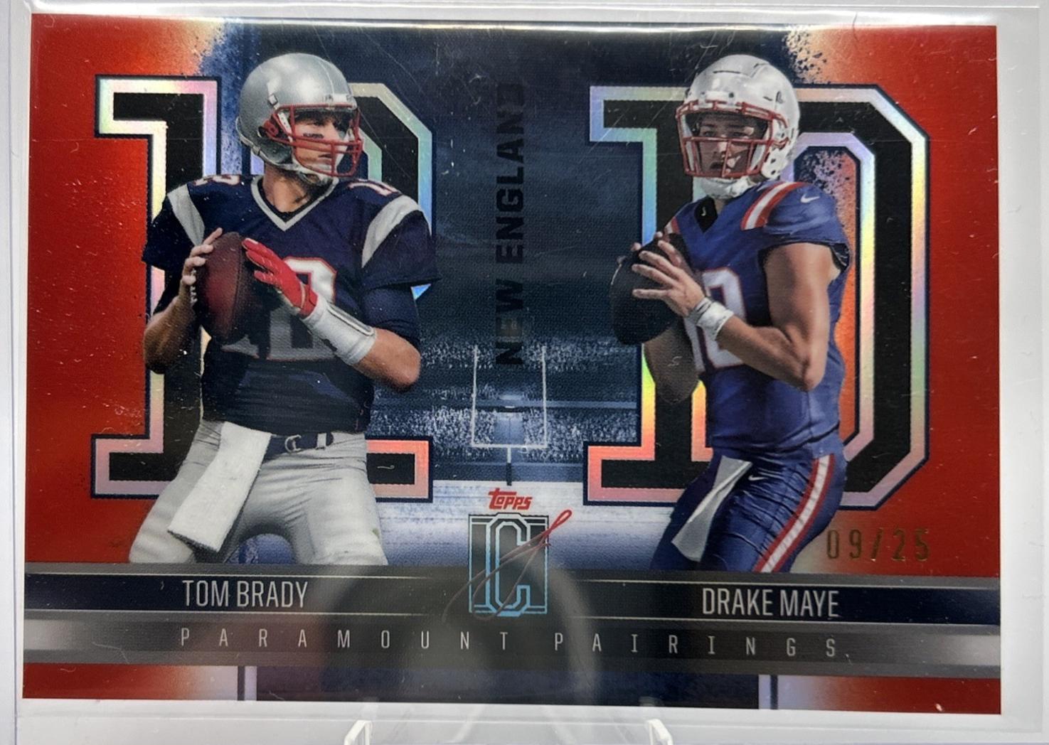 Drake Maye / Tom Brady [Red] #PP-7