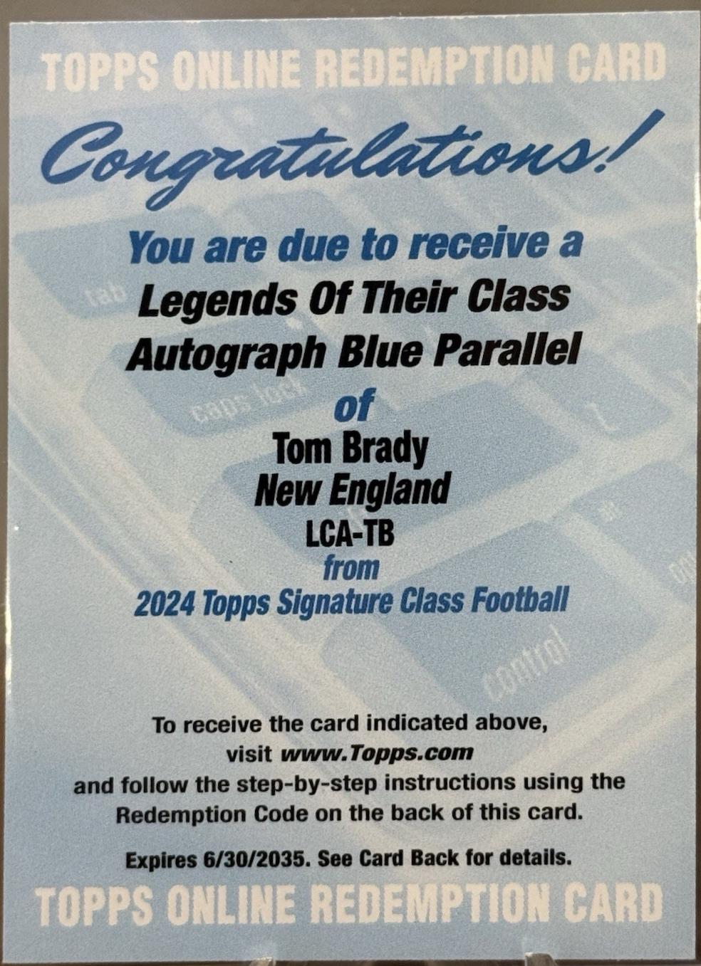 Tom Brady [Blue] #LCA-TB