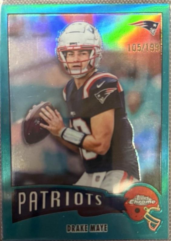 Drake Maye [Aqua Refractor] #1975-23