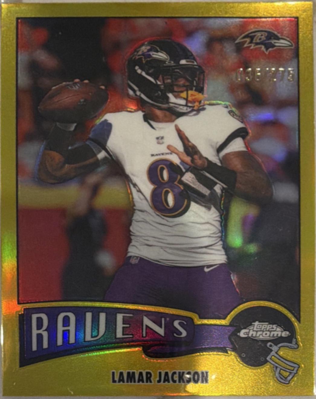 Lamar Jackson [Gold Refractor] #1975-3