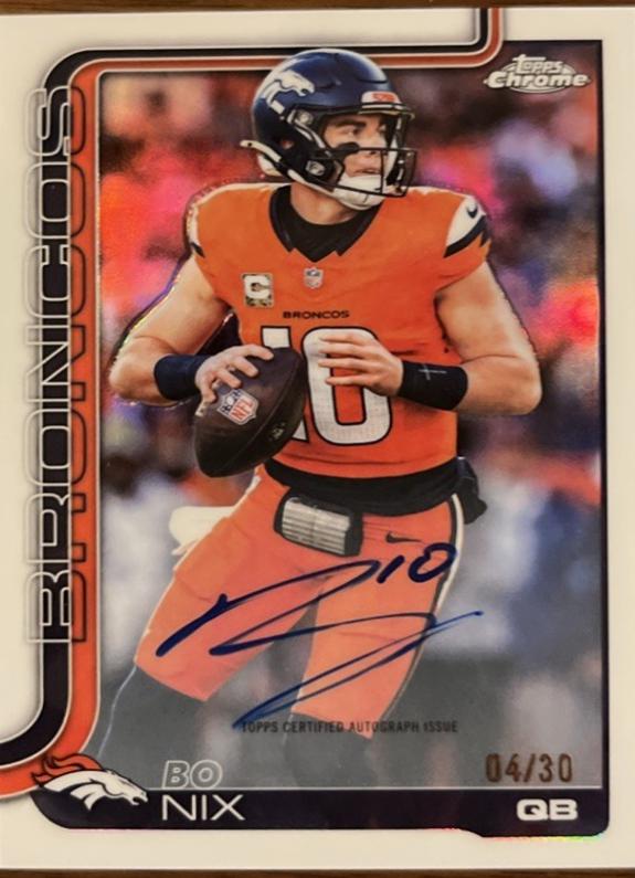 Bo Nix [White Refractor] #BA-BN