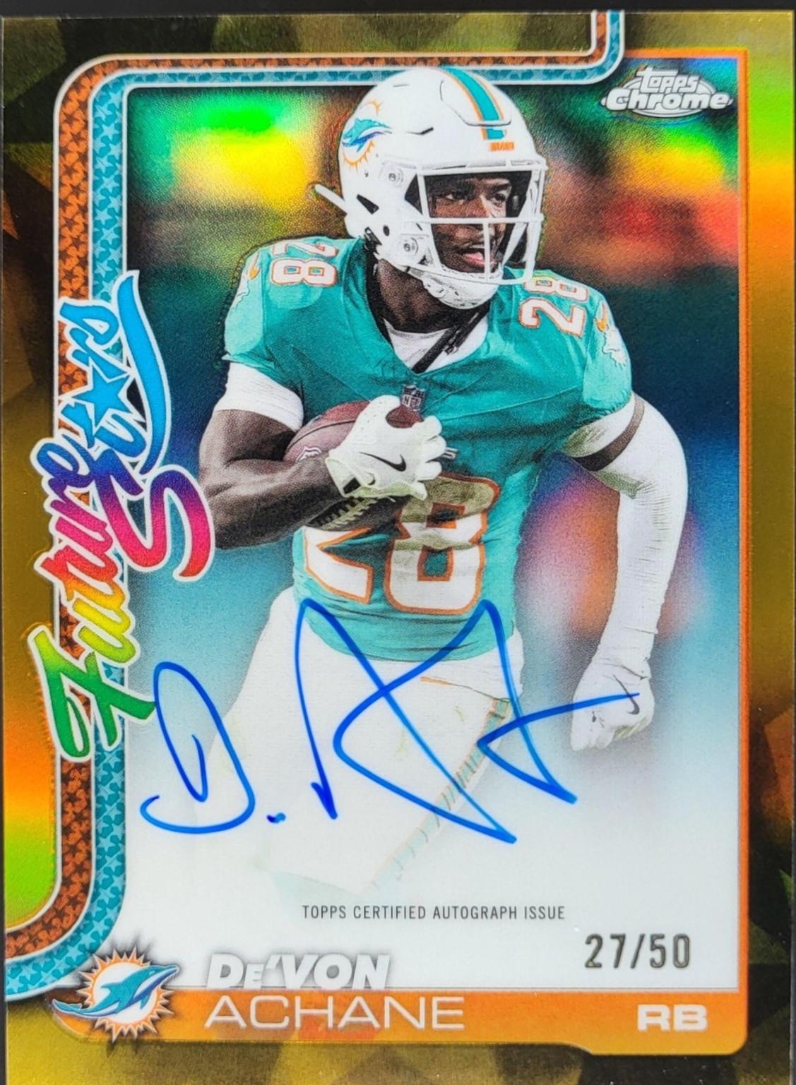 De'Von Achane [Gold Refractor] #FSA-DA