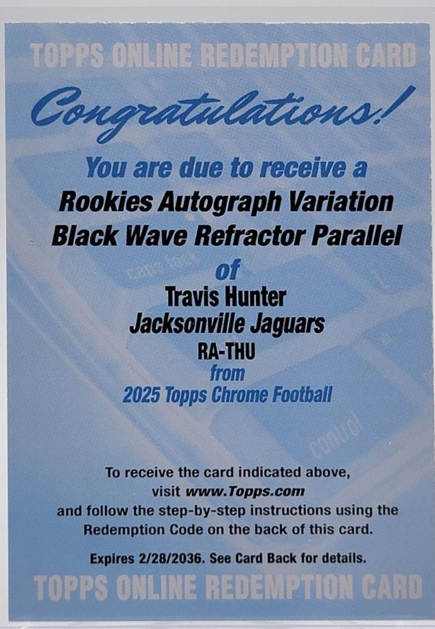Travis Hunter [Black Wave Refractor] #RA-THU