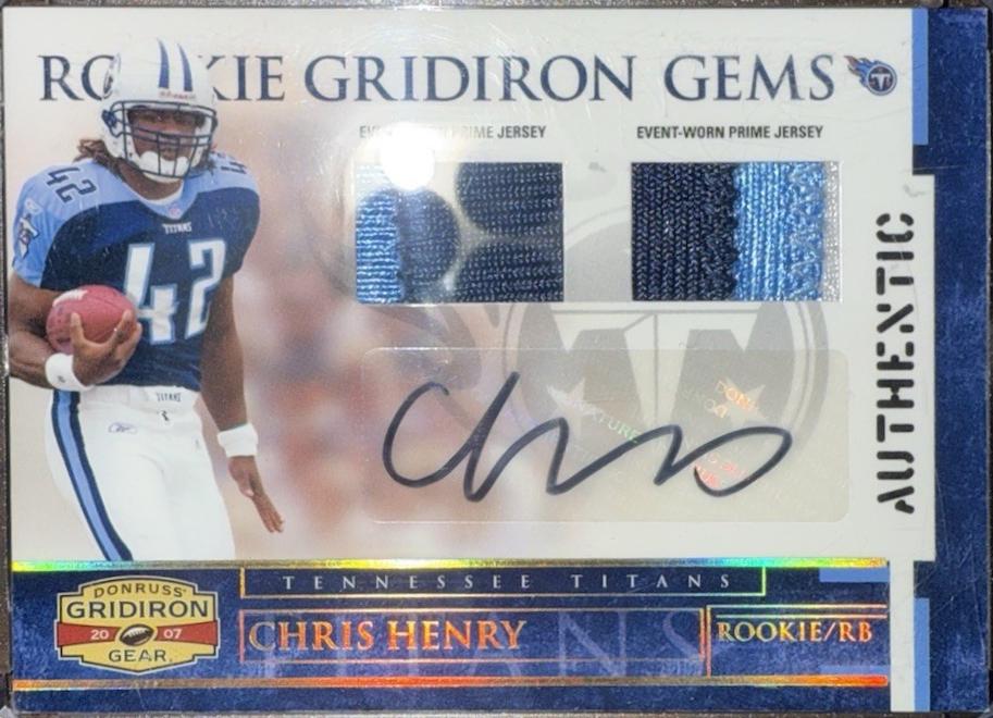 Chris Henry [Rookie Jersey Prime Autograph] #210