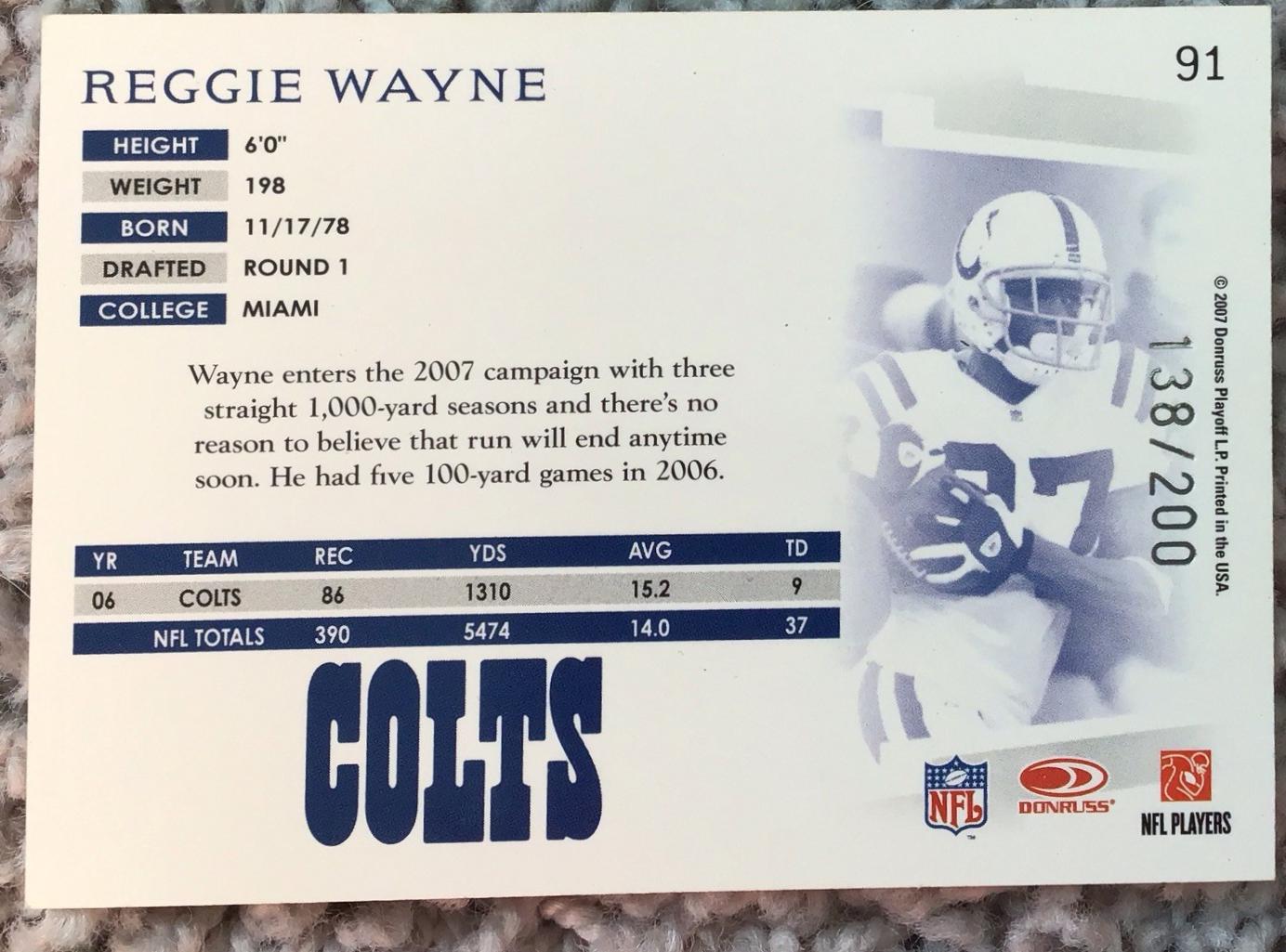 Reggie Wayne [Retail Blue] #91