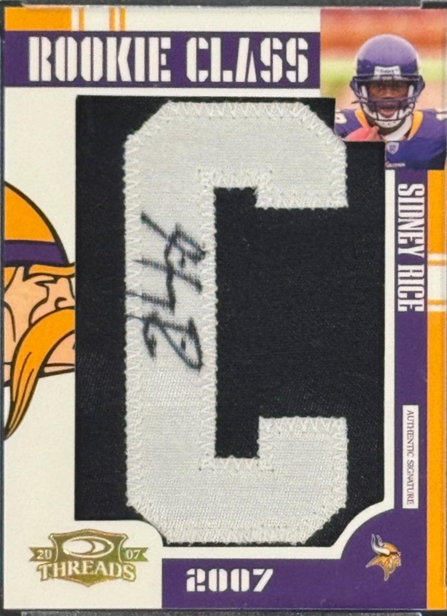 Sidney Rice [Letter Patch Autograph] #255