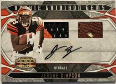 Jerome Simpson [Gridiron Gems Jersey Autograph Prime] #219