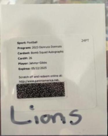 Jahmyr Gibbs [Autograph] #BS-26