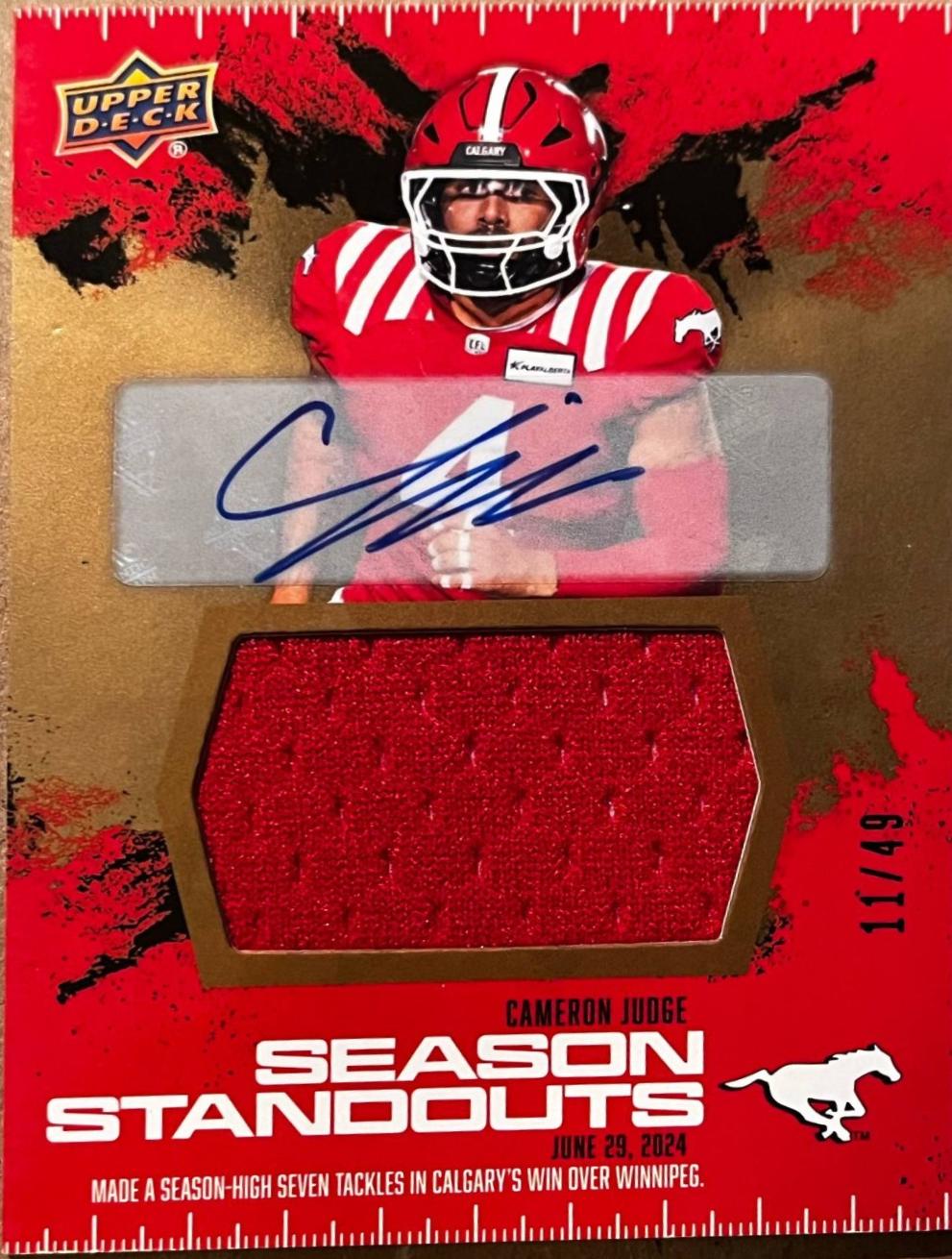 Cameron Judge [Season Standouts Jersey Autograph] #83