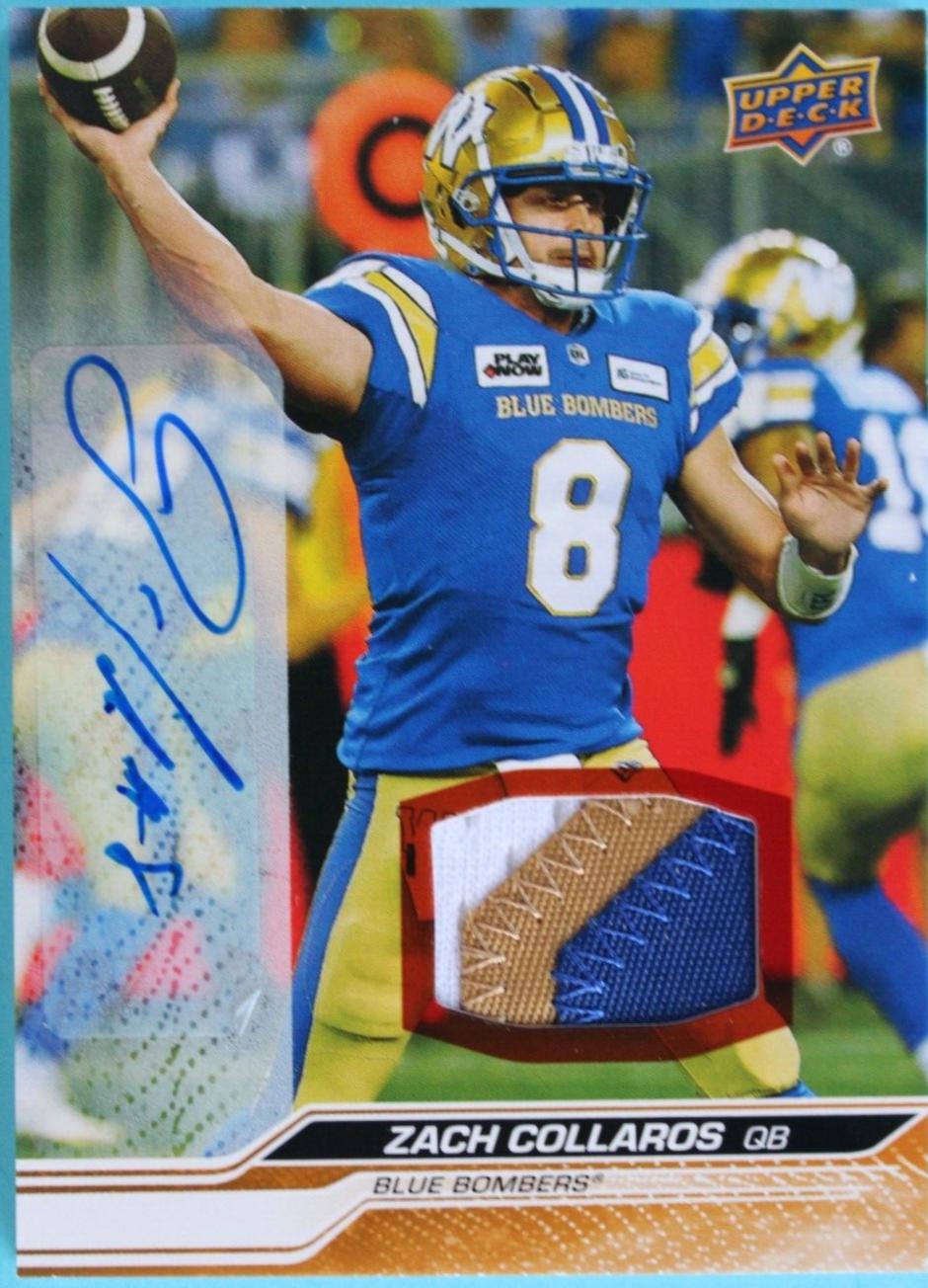 Zach Collaros [Game Patch Autograph] #74