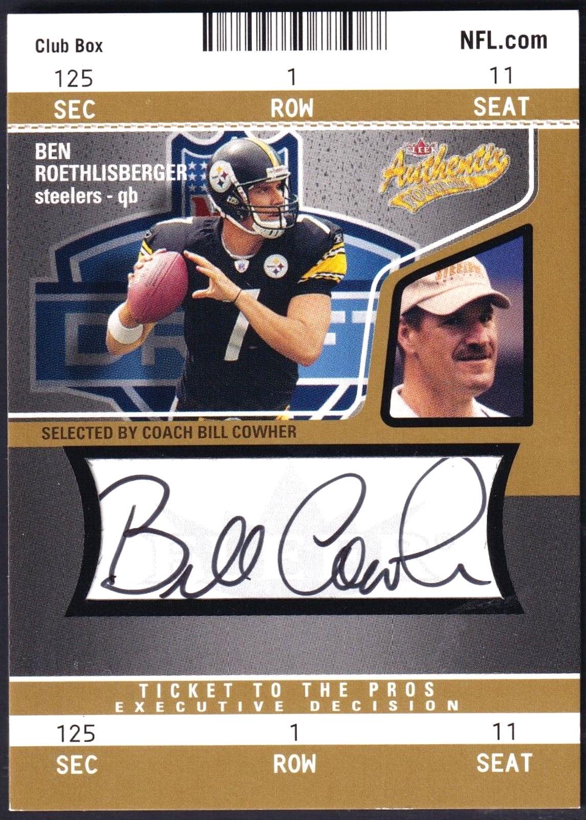 Ben Roethlisberger, Bill Cowher [Autograph Club Box Gold] #134