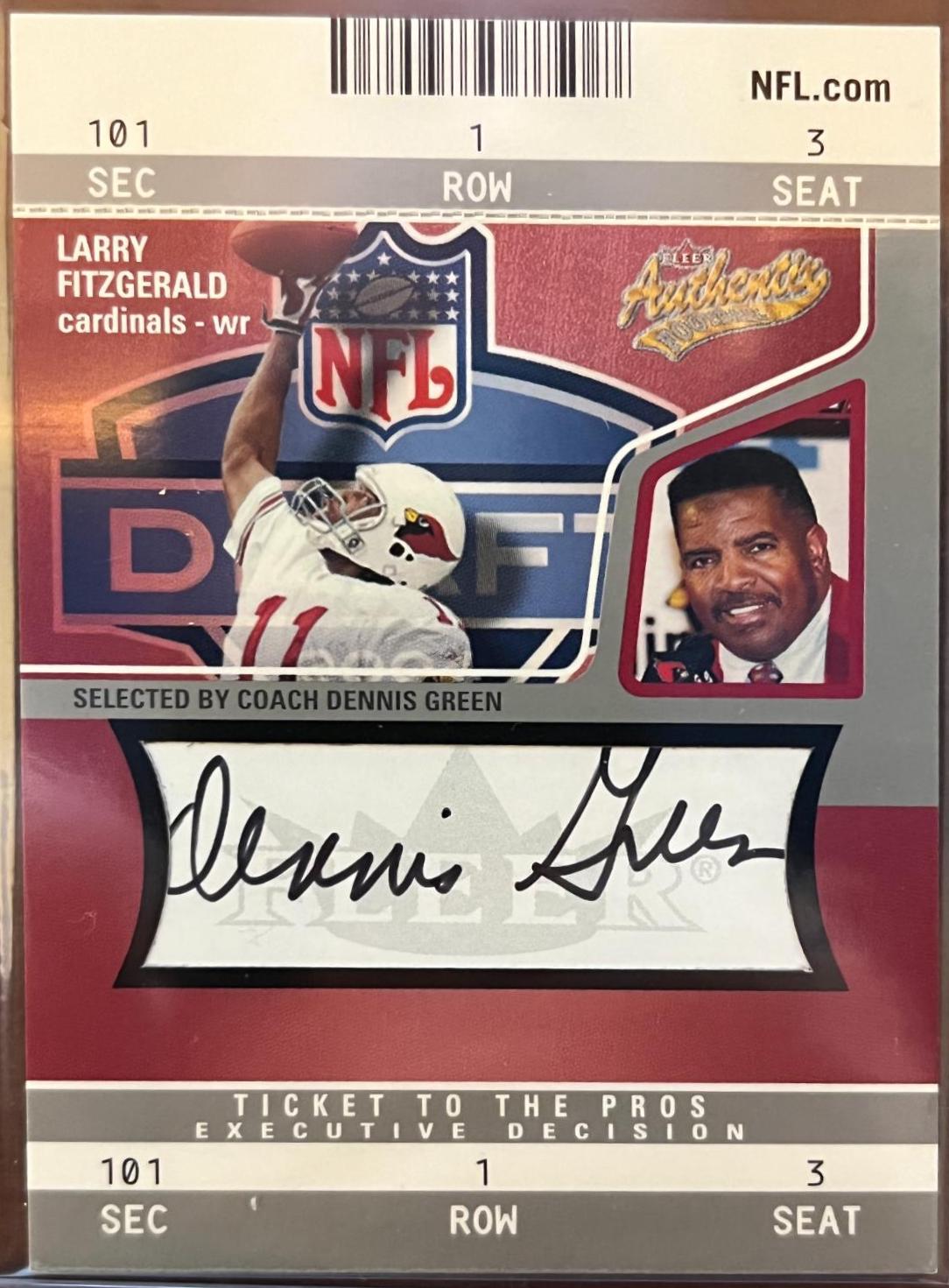 Larry Fitzgerald, Dennis Green [Autograph] #138