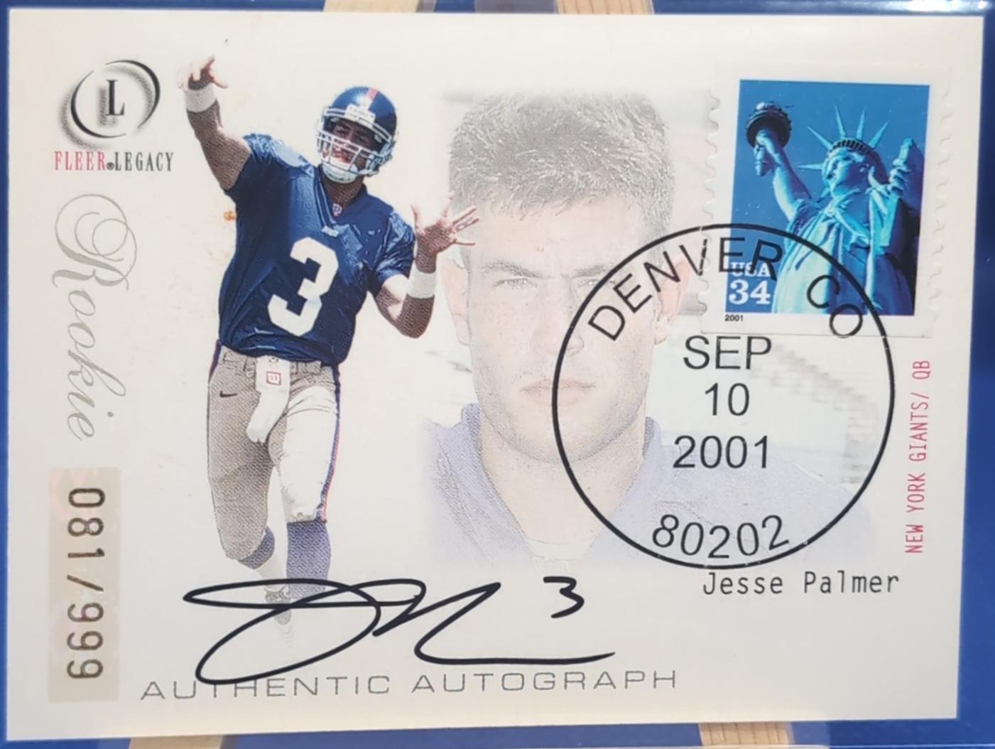 Jesse Palmer [Postmarked Rookies Autograph] #118