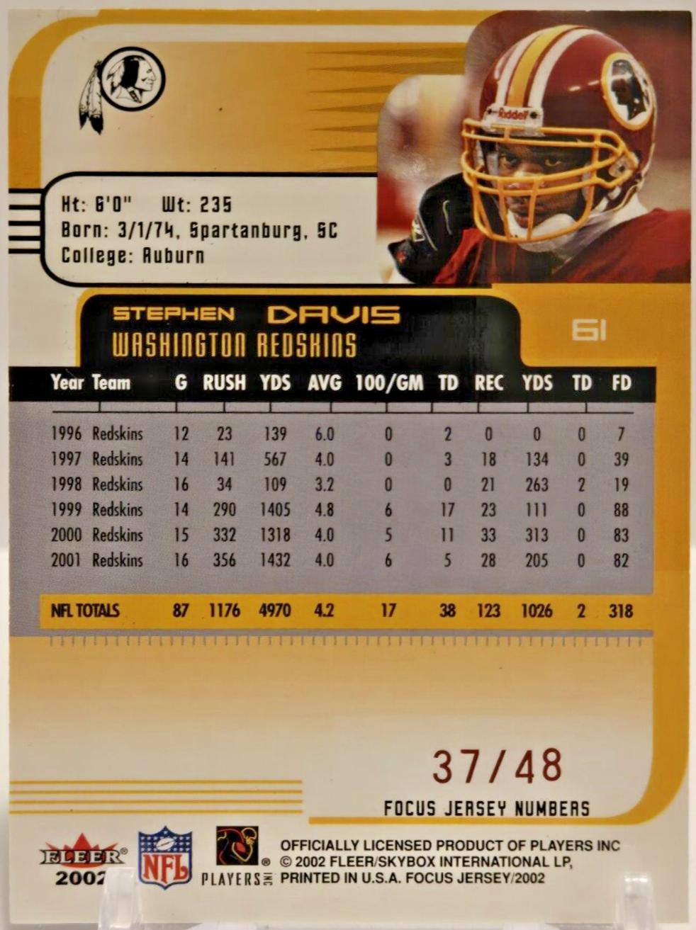 Stephen Davis [Jersey Numbers] #61