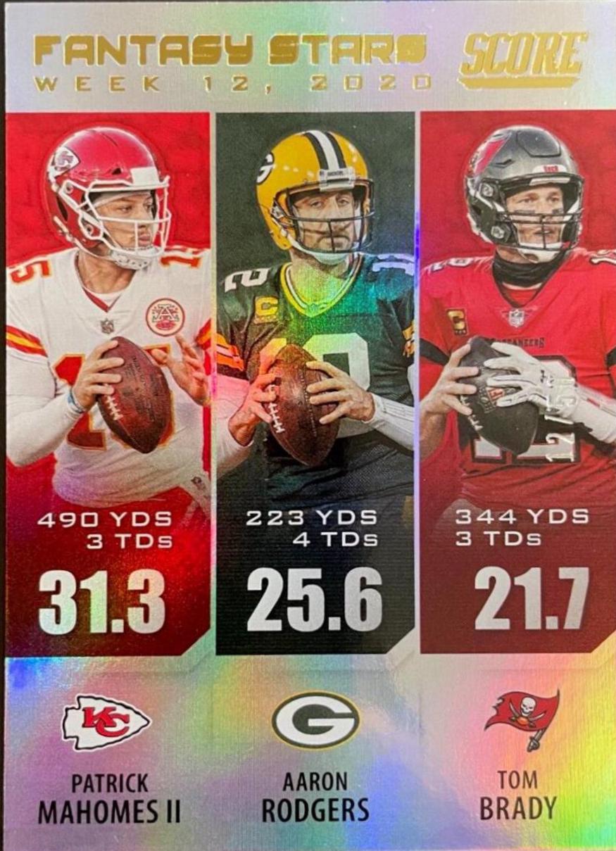 Patrick Mahomes II, Aaron Rodgers, Tom Brady [Gold Zone] #FS14