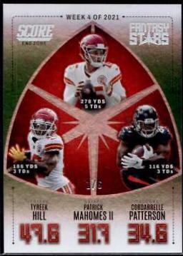 Tyreek Hill, Patrick Mahomes II, Cordarrelle Patterson [End Zone] #FS4
