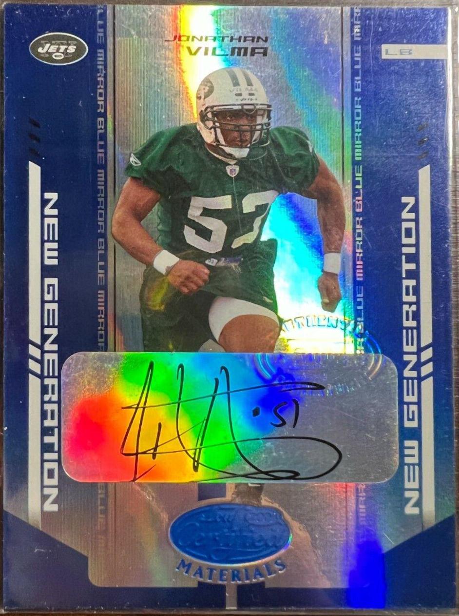 Jonathan Vilma [Mirror Blue Autograph] #183