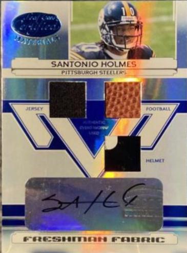 Santonio Holmes [Material Mirror Blue Autograph] #219