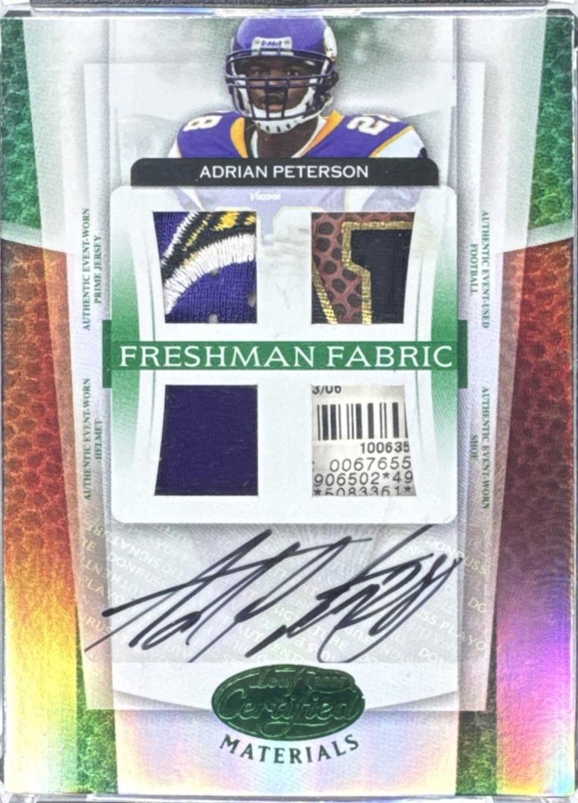 Adrian Peterson [Mirror Emerald Material Autograph] #219