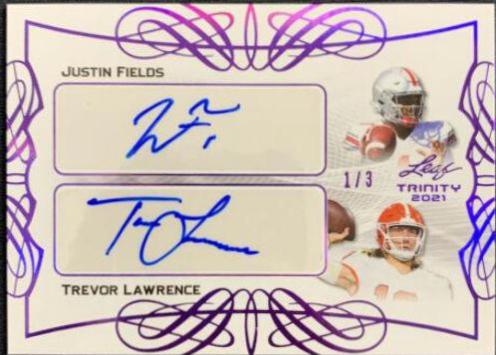Justin Fields, Trevor Lawrence [Purple] #DA-11