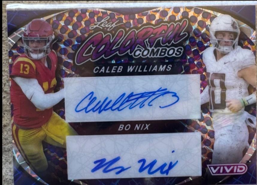 Caleb Williams / Bo Nix [Navy Blue Laser] #CCD-6