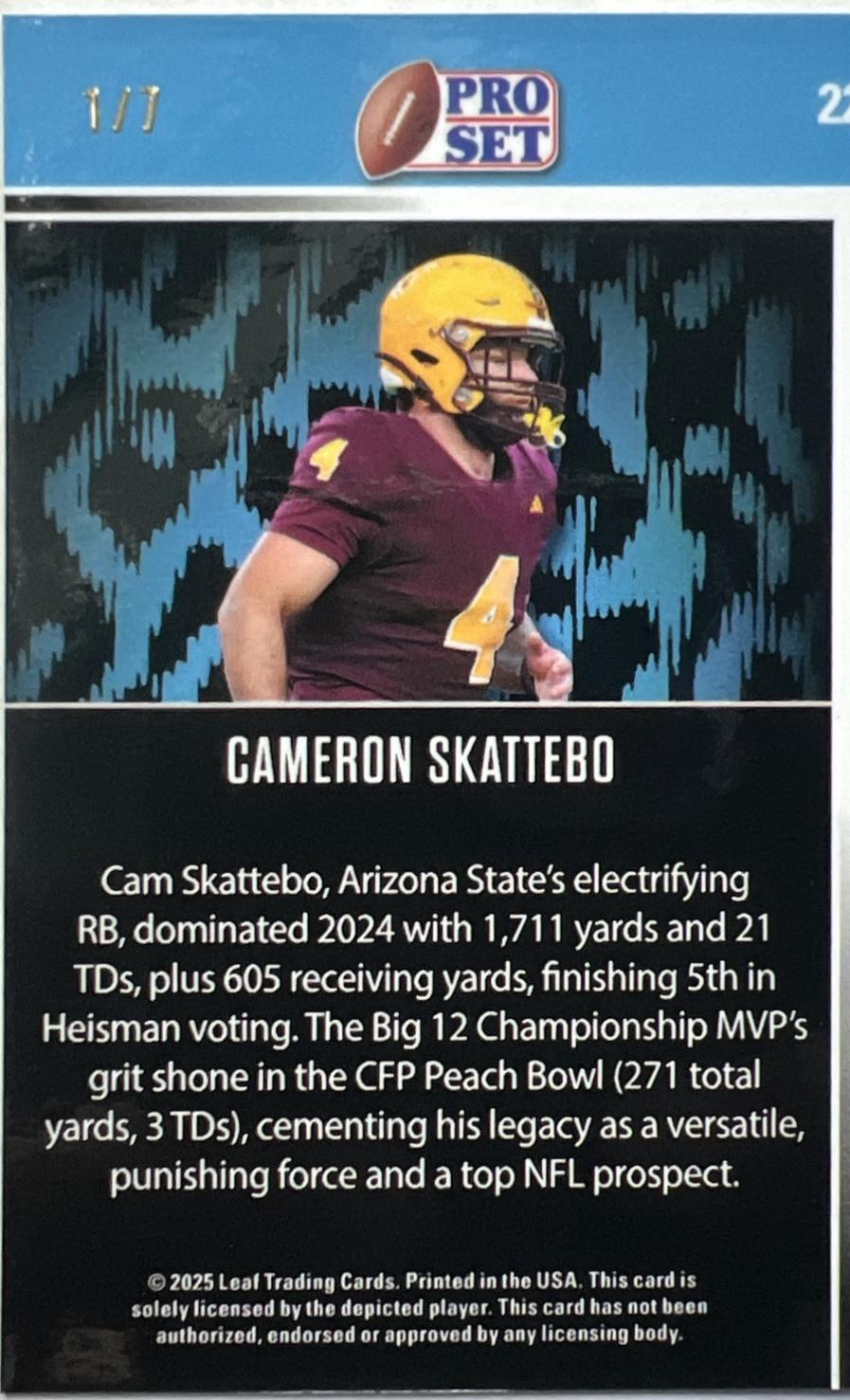 Cameron Skattebo [Prismatic Green] #22
