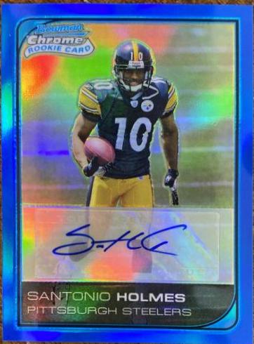 Santonio Holmes [Autograph Blue Refractor] #227