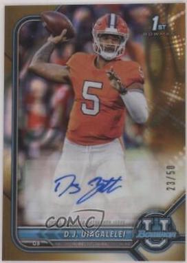 D. J. Uiagalelei [Gold Lava Refractor] #BCPA-DU